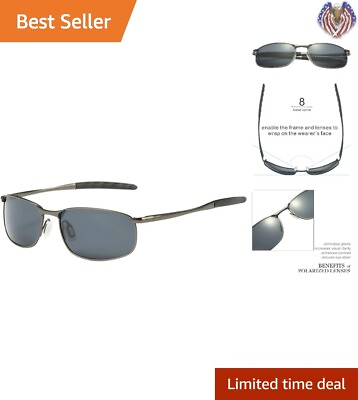 #ad Polarized Sunglasses Metal Frame UV400 Protection Glare Elimination 57mm