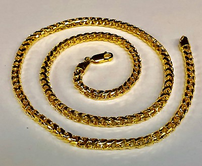#ad 14KT Solid Yellow Gold D C Franco Curb Link 22quot; 5mm 71 grams chain Necklace