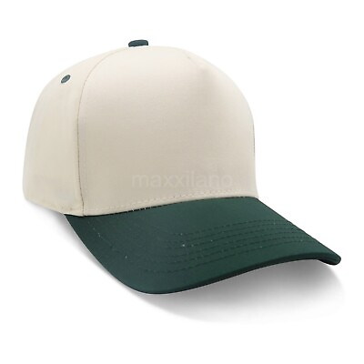 #ad Baseball Cap Men Plain Blank One Size Adjustable Solid Hat Cream Ivory Green