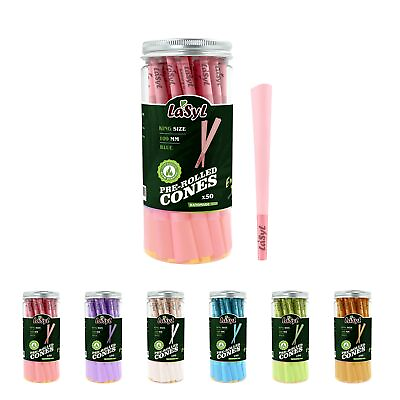 #ad LaSyL Cones Pre Rolled Cones Pink 50 Pack King Size Rolling Paper with