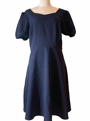#ad Nannette Lepore Dress Fit And Flair Navy Blue Size 6