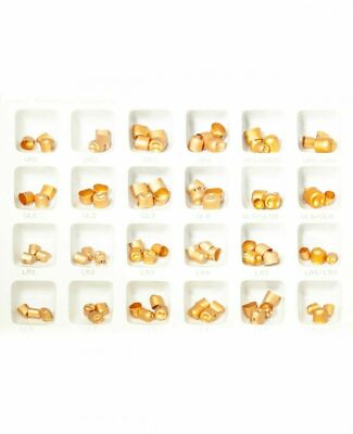 #ad 5 TempGold First Permanent Bicupsid Gold Aluminum Temporary Crowns ALL SIZES DSC