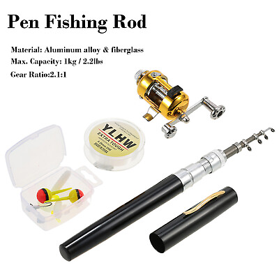 #ad Fishing Rod Reel Combo Set Pen Fishing Rod Max. Capacity 1kg 2.2lbs I8H5 I0Y0