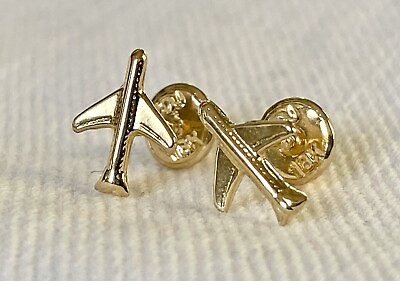 #ad 18k solid real gold earrings: Plane earrings • screw back