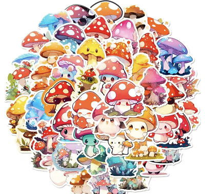 #ad 10pcs Cute Mushroom Cartoon Stickers Scrapbooking journaling Crafting