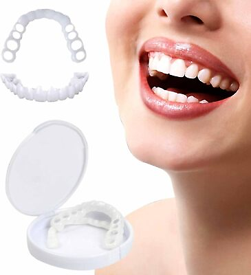 #ad ✅Smile Snap On Upper＆Bottom SetFalse Teeth Denture Veneers Dental Tooth Cover