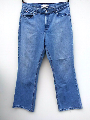 #ad Tommy Hilfiger mens Jeans Classic Boot 34x30 Cotton distressed frayed light VTG