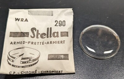 #ad NOS Stella Round Armored Watch Crystal WRA Ever Tite with Chrome Tension Ring