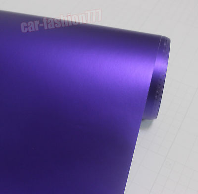 #ad 12quot; x 60quot; Car Wrap Metallic Satin Matte Chrome Vinyl Sticker Film Purple HD