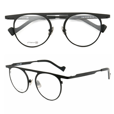 #ad Hipster Round Men Pure Titanium Eyeglasses Vintage Flat Top Glasses Frames Women