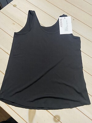 #ad NEW Boody Womens Relaxed Tank Top Organic Eco Bamboo Black Size Small