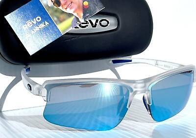 #ad NEW REVO ANNIKA 2 Matte Crystal POLARIZED Blue Water Lens Sunglass 1203 09 BL $179.87