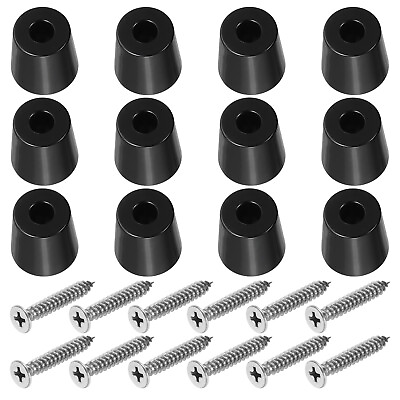 #ad Rubber Feet12 Set 1.06quot;x1.1quot; Pads with Stainless Steel Washer and Screws Black