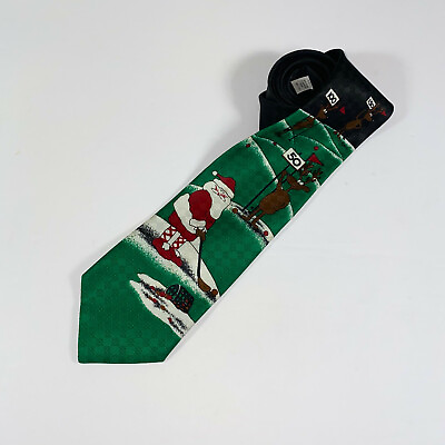 #ad Christmas Neck Holiday Tie Hallmark Golfing Santa Reindeer Yule