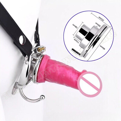 #ad Metal Wearable Chastity Cage with Removable Silicone Peni Belt Rings Lock Male