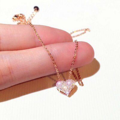 #ad Luxury Crystal Heart Pendant Necklace Clavicle Choker Women Wedding Fashion Gift