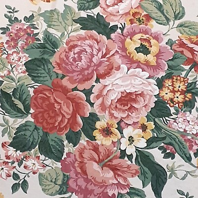 #ad Floral Print Fabric quot;Spectrum Flower Showquot; Upholstery New appr 7 yd 56quot; Wide