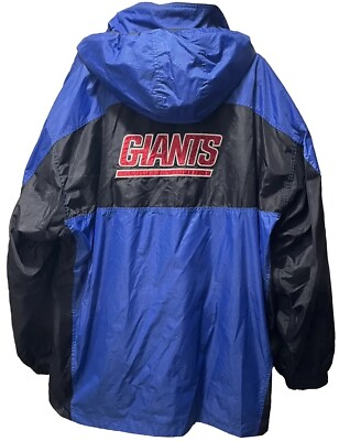 #ad VINTAGE NFL Pro Player New York Giants Heavy XL Jacket Coat w Fleece 1990s