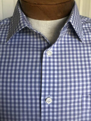 #ad JOSEPH ABBOUD NWOT Long Sleeve Blue White Non Iron Cotton Shirt Size 16½ 34 35