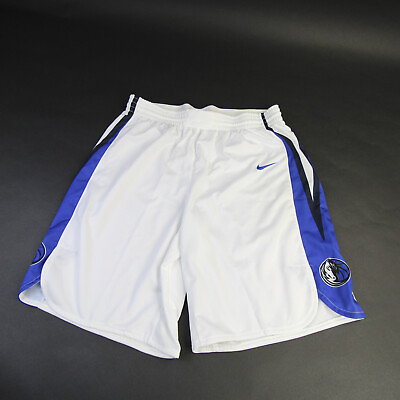 #ad Dallas Mavericks Nike NBA Authentics Practice Shorts Men#x27;s White Blue Used