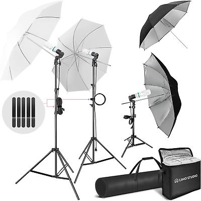 #ad 700W Output Photography Umbrella Continuous Lighting Kit 5500K Neutral Day Light