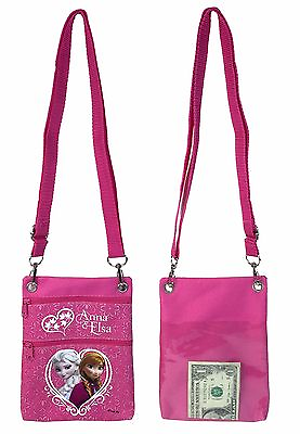 #ad Disney Frozen Pink Elsa Anna Wallet Camera Pouch Bag Purse Shoulder Strap 7.5quot;