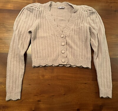 #ad La Lavon Womens Knit Four Button Knit Cardigan Sweater Sz Small