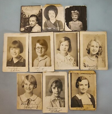 #ad Vintage Bamp;W Found Photographs School Photos Girls 1931 Wallet Youth Pictures 10