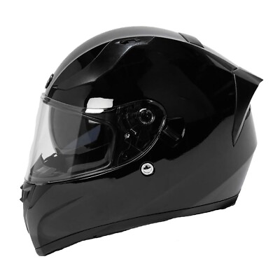 #ad T15 Torc Full Face Street Style Dual Visor Motorcycle Helmet Gloss Black X Large