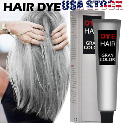 #ad 100ML Light Grey Silver Permanent Hair Dye Color Cream Unisex Fashion Punk Style