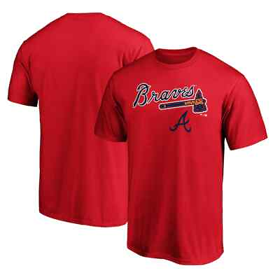 #ad SALE Atlanta Braves Team Logo Lockup Red T Shirt S 5XL Gift Fans Baseball