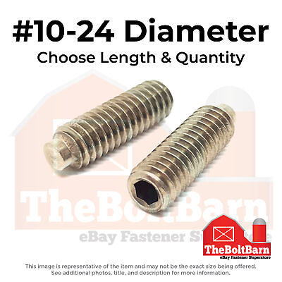 #ad #10 24 Stainless Half Dog Point Allen Socket Set Screw Choose Length amp; Qty