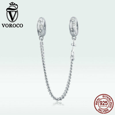#ad Voroco AAA CZ Wave Safety DIY Charm .925 Sterling silver For Girl Bracelets