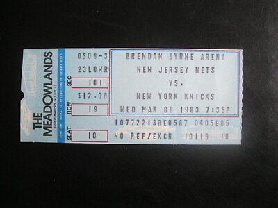 #ad 1982 83 New Jersey Nets Ticket Stub vs New York Knicks 3 9 83