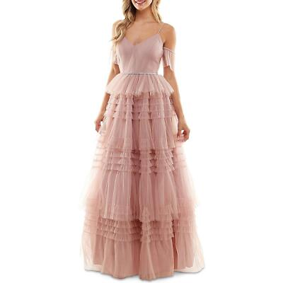 #ad TLC Say Yes To The Prom Womens Pink Long Evening Dress Gown Juniors 1 BHFO 9586