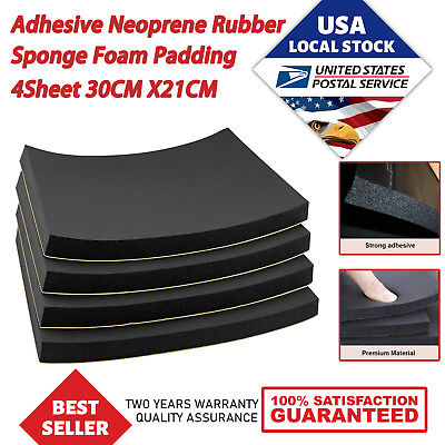 #ad 4 Sheets Adhesive Neoprene Rubber Sheet Sponge Foam Pad for Craft 12quot; x 8quot;