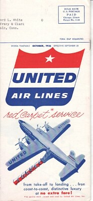 #ad United Air Lines timetable 1956 09 30