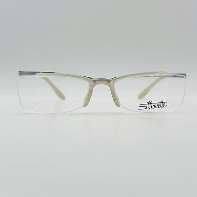 #ad Silhouette eyeglasses Men Ladies Angular White Silver half Rim Mod. SPX 2867 New