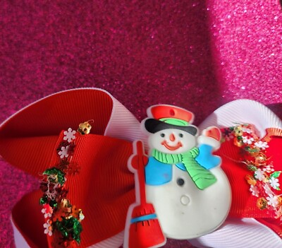 #ad Bows with Christmas Tree Snowflake Santa Claus Socks Hair Accessories...