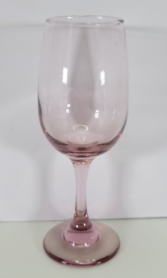 #ad LIbby Pink Plum Rose Colored Wine Glass