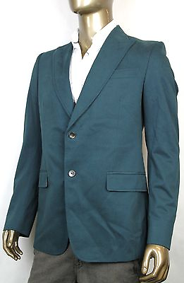 #ad New Authentic Gucci Mens Jacket Blazer w Floral Lining Teal 336708 3607