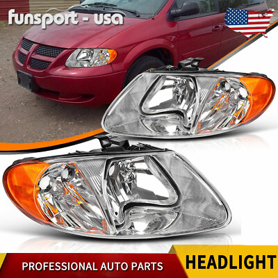 #ad Front Headlights Headlamps for 01 07 Dodge Caravan Town amp; Country 01 03 Voyager