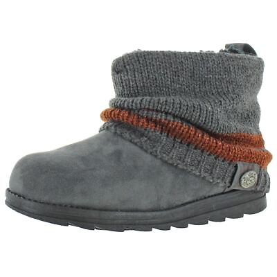 #ad Muk Luks Womens Patti Gray Knit Winter Boots Shoes 6 Medium BM BHFO 3869
