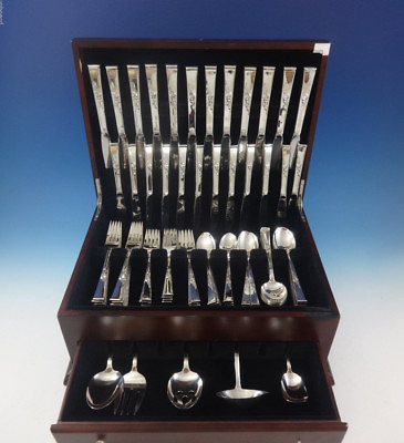 #ad Classic Rose by Reed amp; Barton Sterling Silver Flatware Set 12 Service 77 Pieces