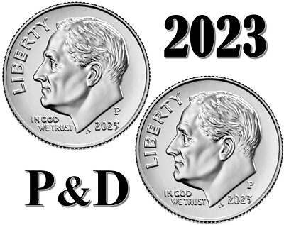 #ad 💰 2023 P amp; D Roosevelt Dimes 10 Cent UNC 2 coins