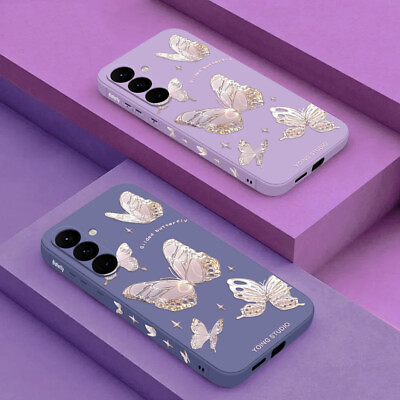 #ad Butterfly Soft Case For Samsung Galaxy S24 S23 Ultra S22 A55 A54 A25 A15 Cover
