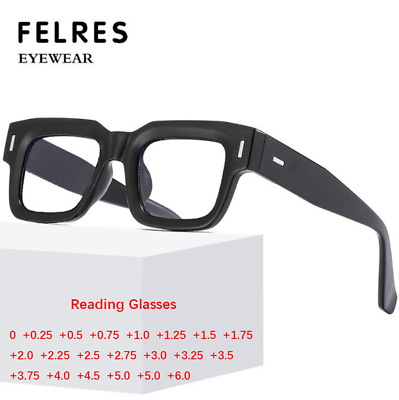 #ad Thick Frame Blue Light Blocking Reading Glasses For Men Women Clear Lens Glasses