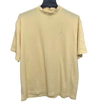 #ad Nike Golf Mock Neck Shirt Mens XXL 2XL Yellow Short Sleeve Dri Fit