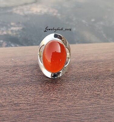 #ad Carnelian Gemstone Ring 925 Sterling Silver Beautiful Jewelry All Size MO2246