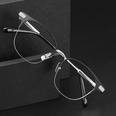 #ad Titanium 51mm Eyeglass Frames Womens Mens Rectangle Glasses Frame Demo Lens C